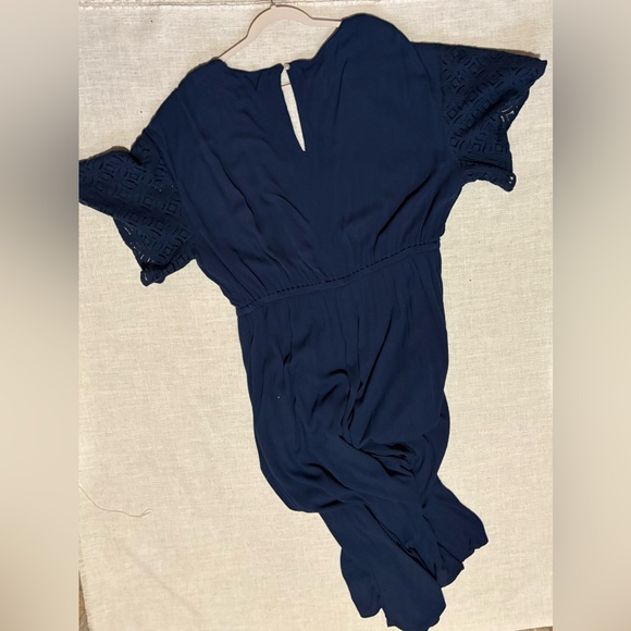 Lane Bryant Blue Jumper with Lace Sleeves Great for Christmas Parties - Picture 2 of 3